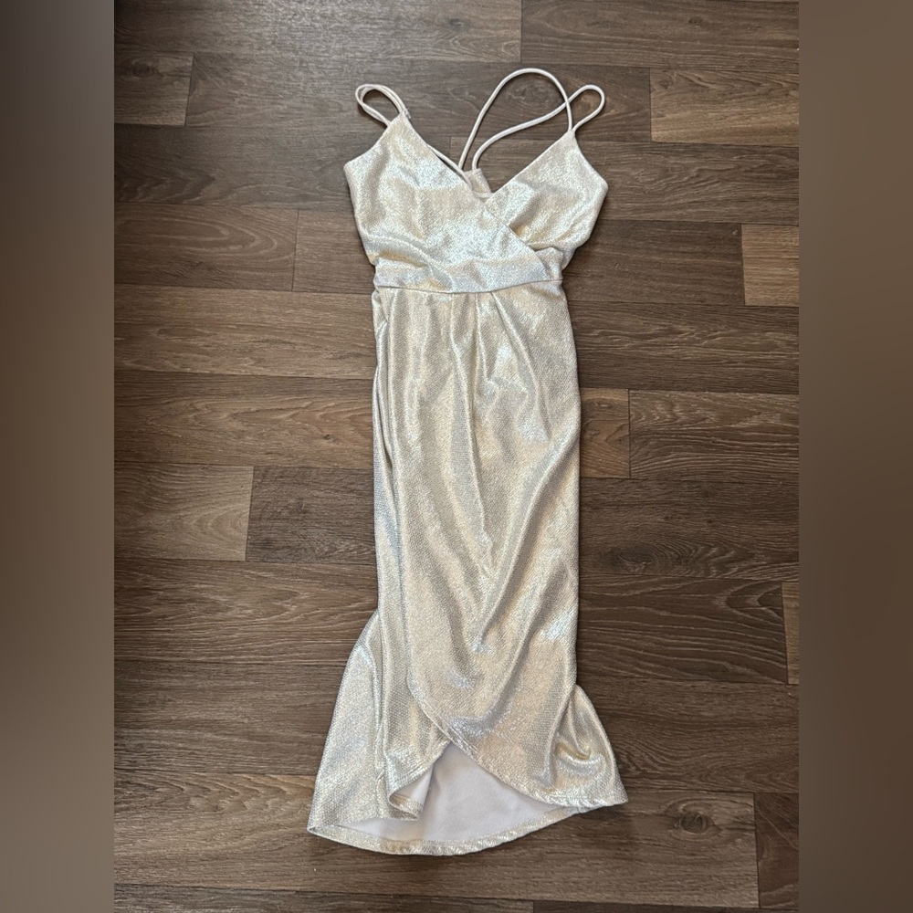 Charlotte Russe Silver Glittery Dress Large